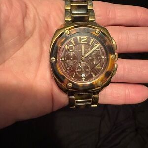 Michael Kors Women’s Tribeca Tourtoise Chronograph Brown Dial watch